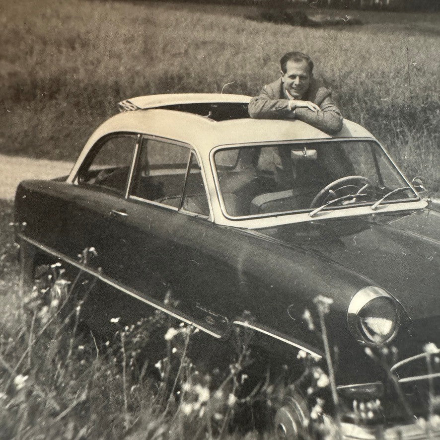 Vintage Photograph Man with Car Automobile Photo Print Unidentified