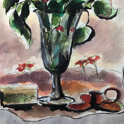 Vintage Painting Art Artwork Artist Arthur E Sudler Flowers Still Life