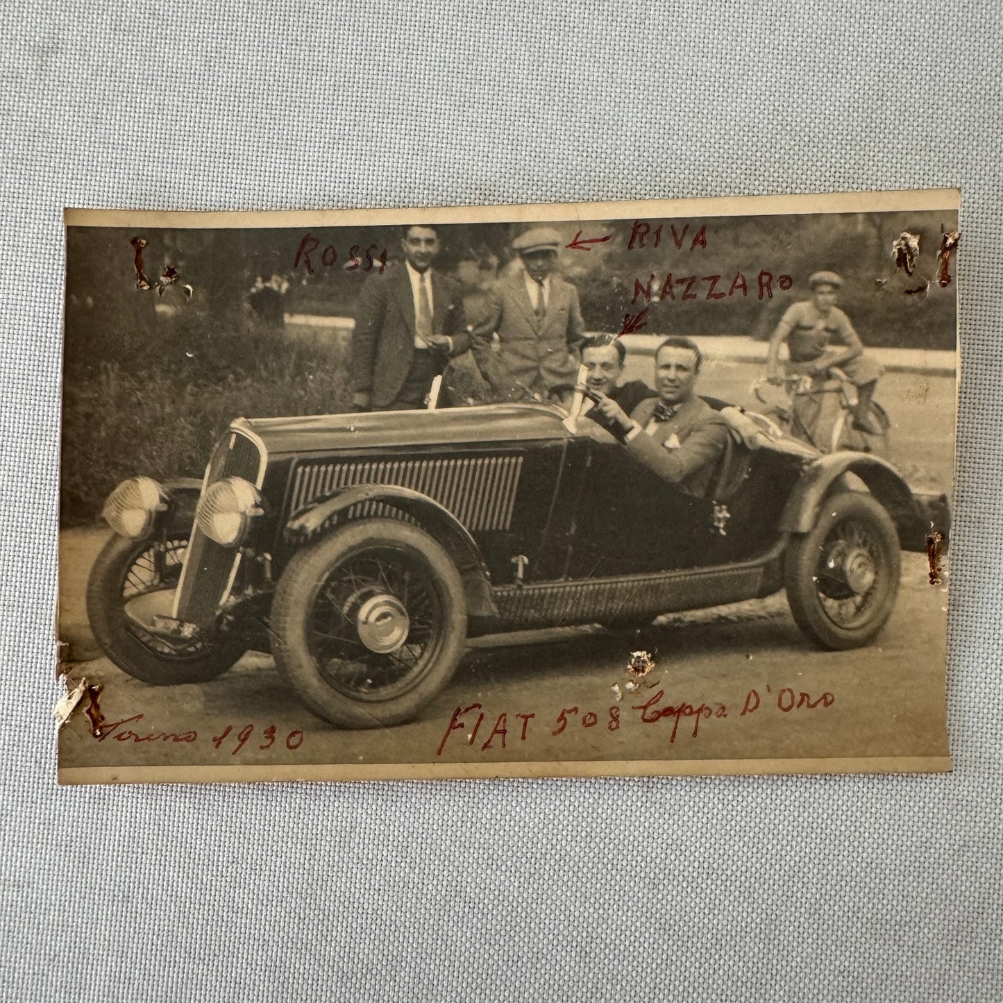 1930 Fiat 508 Italian Racing Real Photo Postcard Post Card Coppa D'Oro Nazzaro +