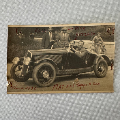 1930 Fiat 508 Italian Racing Real Photo Postcard Post Card Coppa D'Oro Nazzaro +
