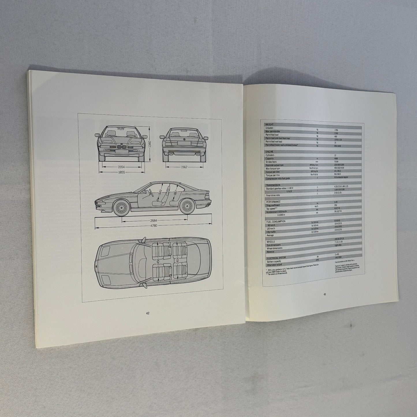 1990 BMW 850i Brochure Catalog BMW 8 Series BMW 850 Colour & Upholstery Lot 2x