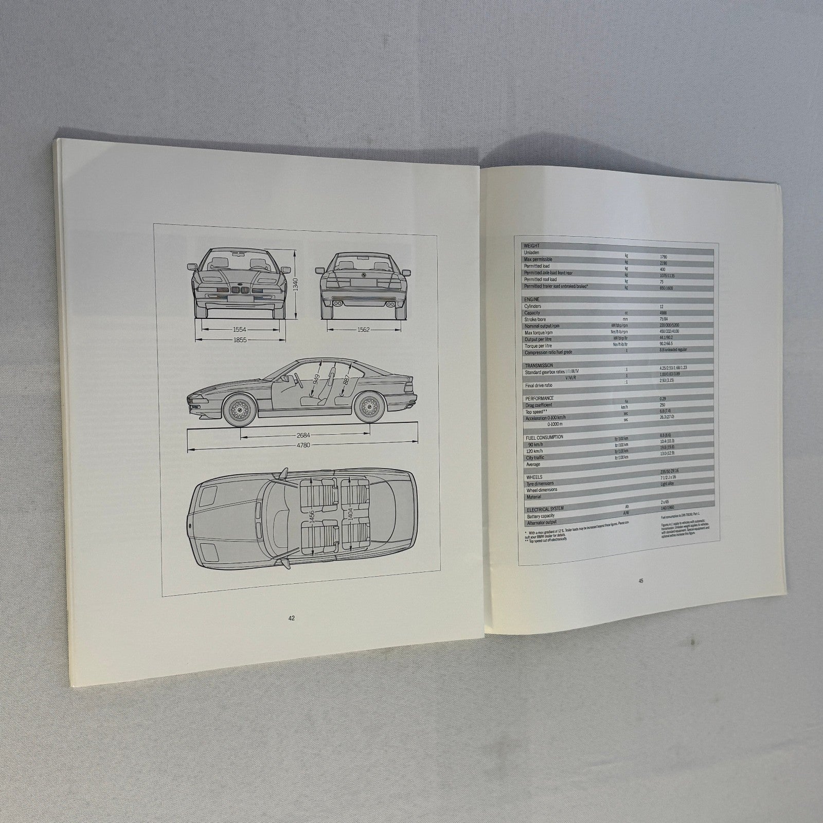 1990 BMW 850i Brochure Catalog BMW 8 Series BMW 850 Colour & Upholstery Lot 2x