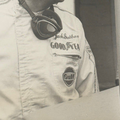 Vintage Racing Photo Photograph Jack Brabham Driver Gulf Racing Suit