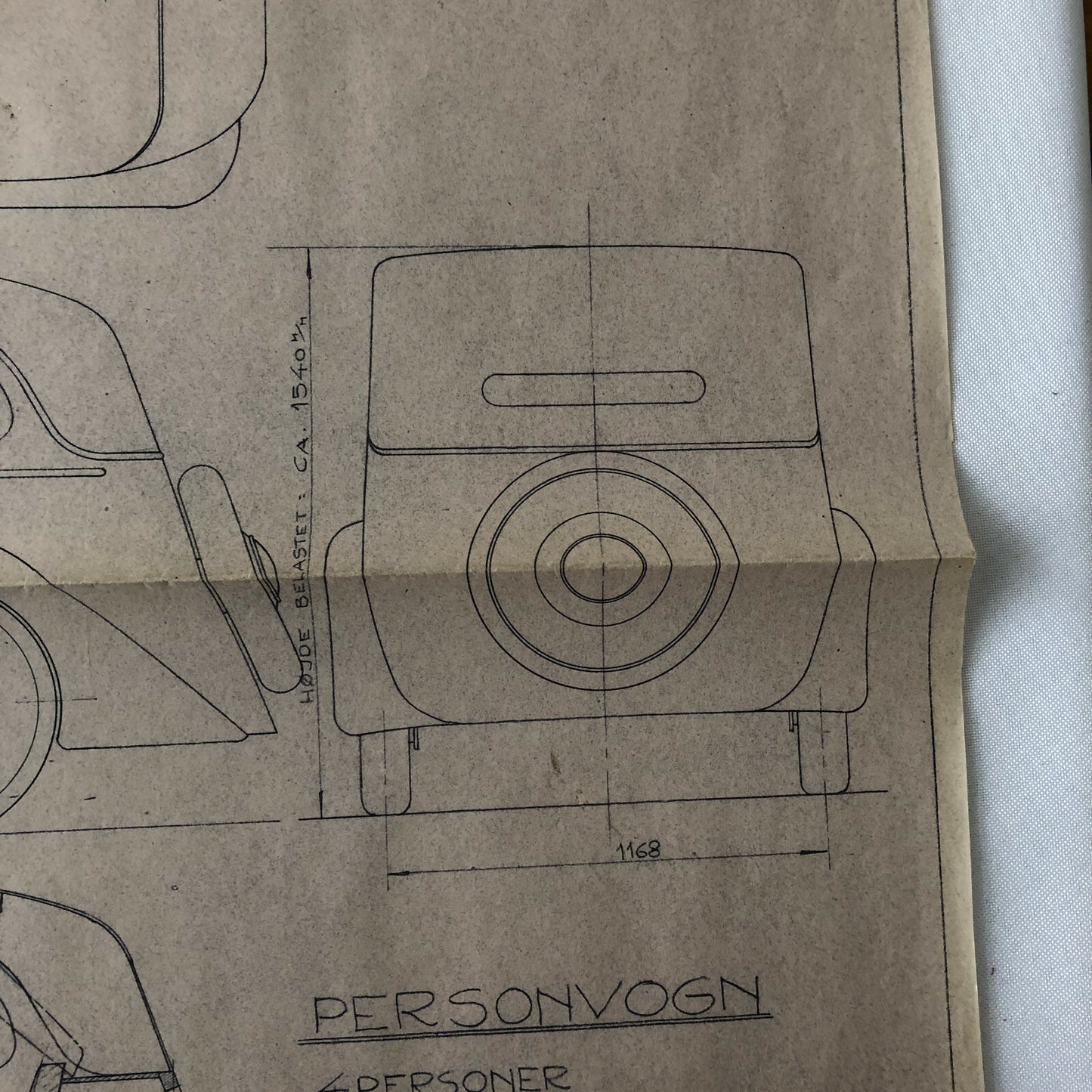 1935 Coachbuilder Car Design Blueprint Rendering Blue Print Cabrio Limousine 