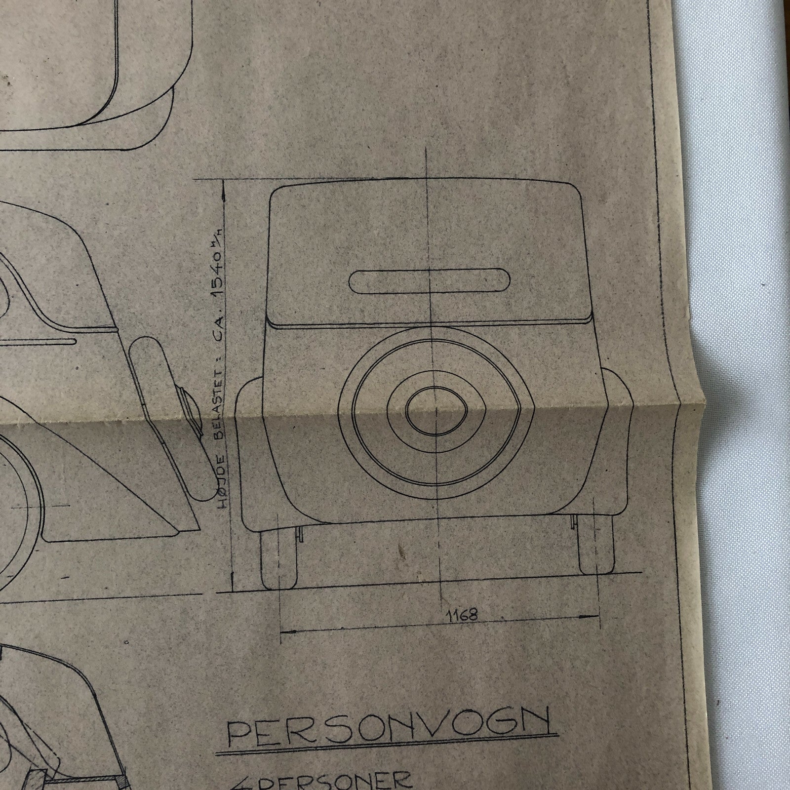 1935 Coachbuilder Car Design Blueprint Rendering Blue Print Cabrio Limousine 