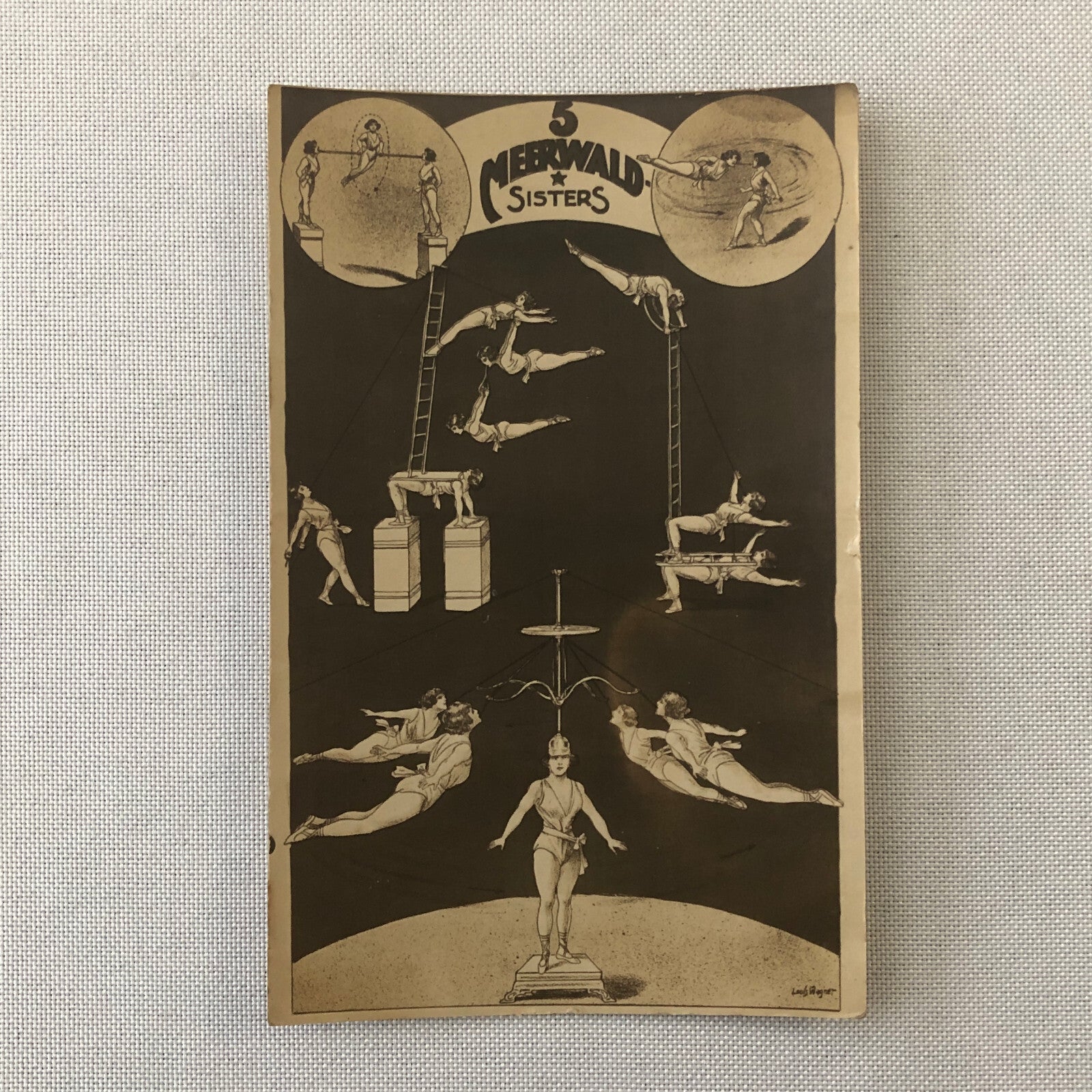 Circus Performer Postcard Post Card Acrobat Act 5 Meerwald Sisters