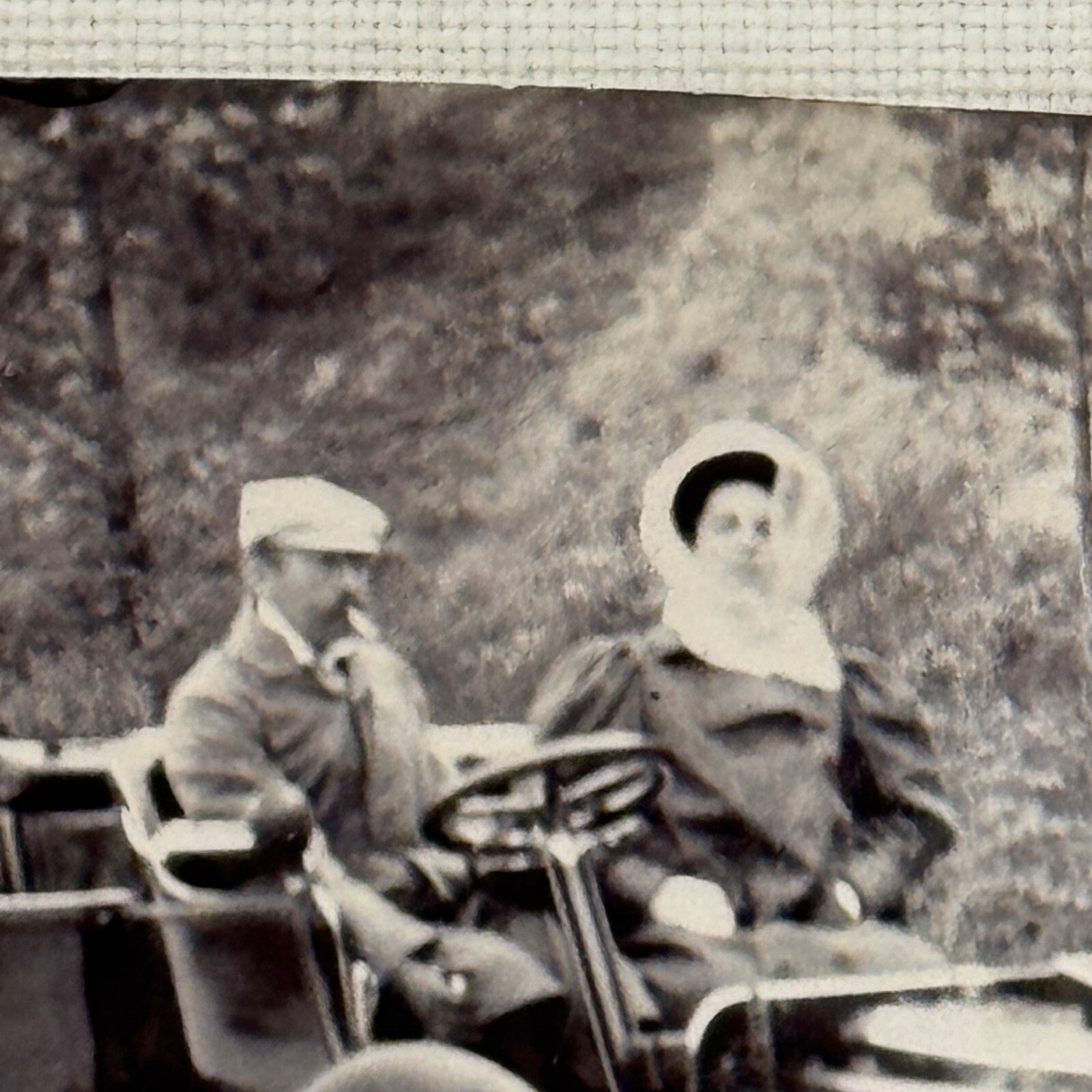 Vintage Photograph Photo Antique People in Early Automobile Car Man Woman