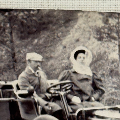 Vintage Photograph Photo Antique People in Early Automobile Car Man Woman