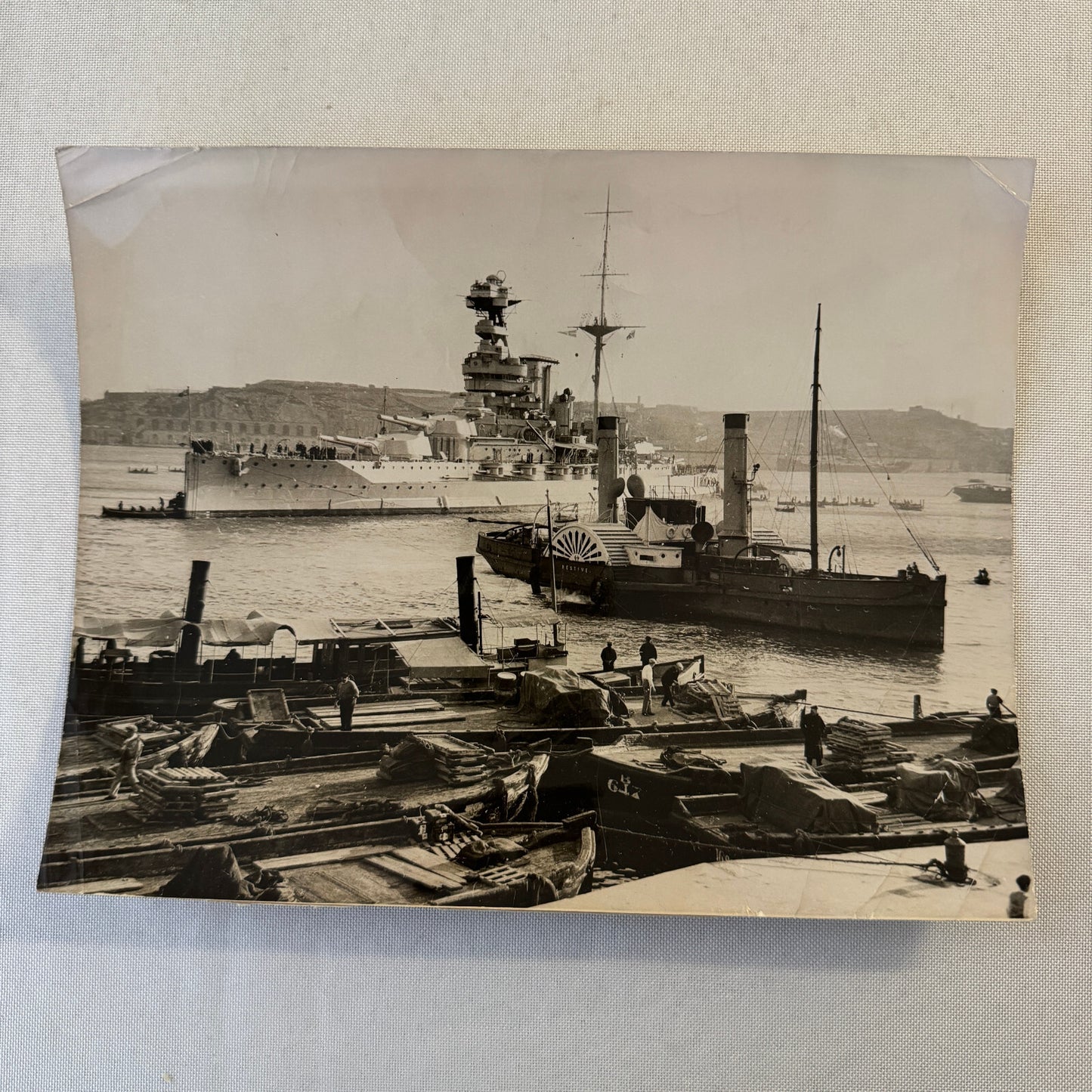 Vintage Military Ship Photo Photograph Print HMS Queen Elizabeth Battleship 1936