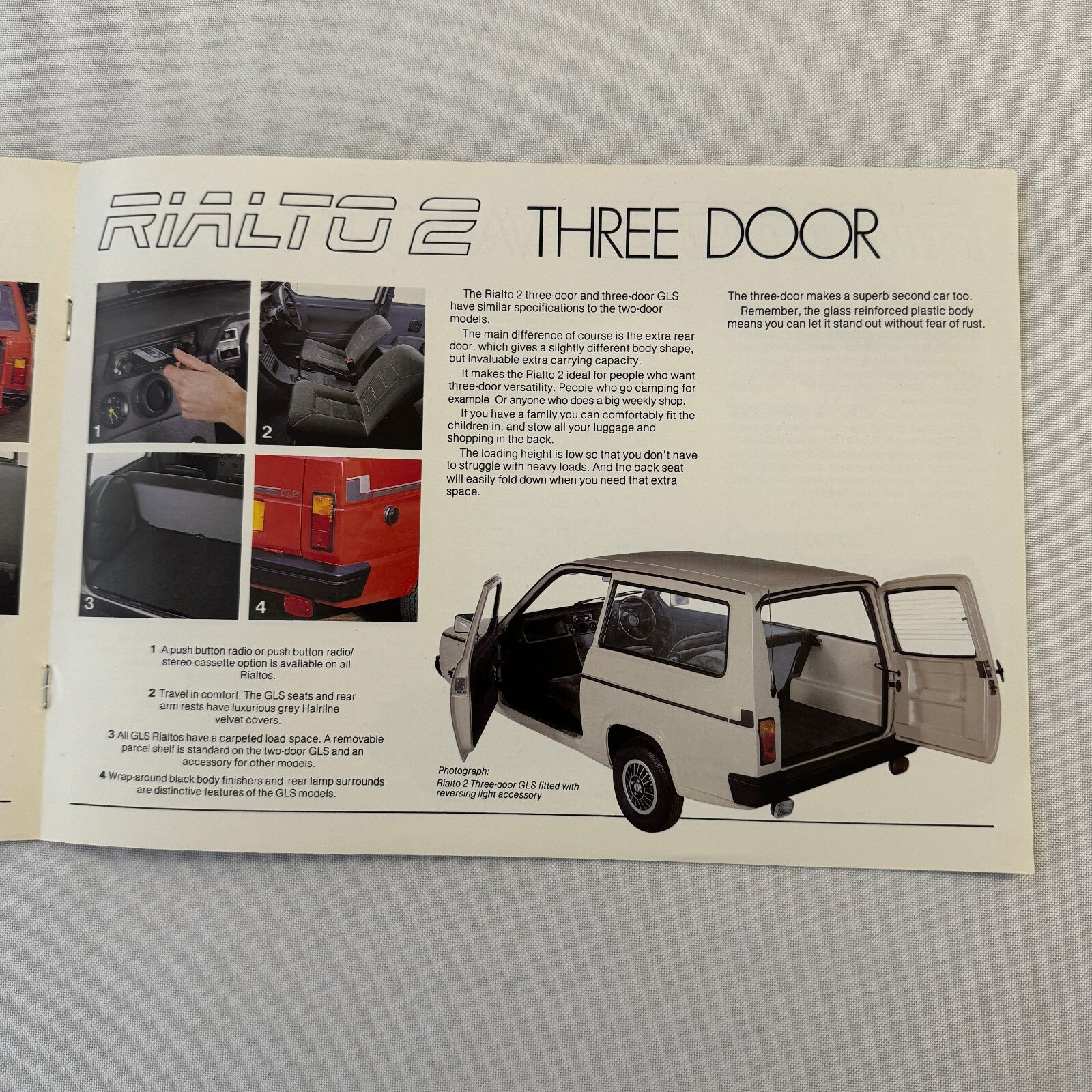 Reliant Rialto 2 Car Sales Brochure Catalog Advertising 3 Wheel