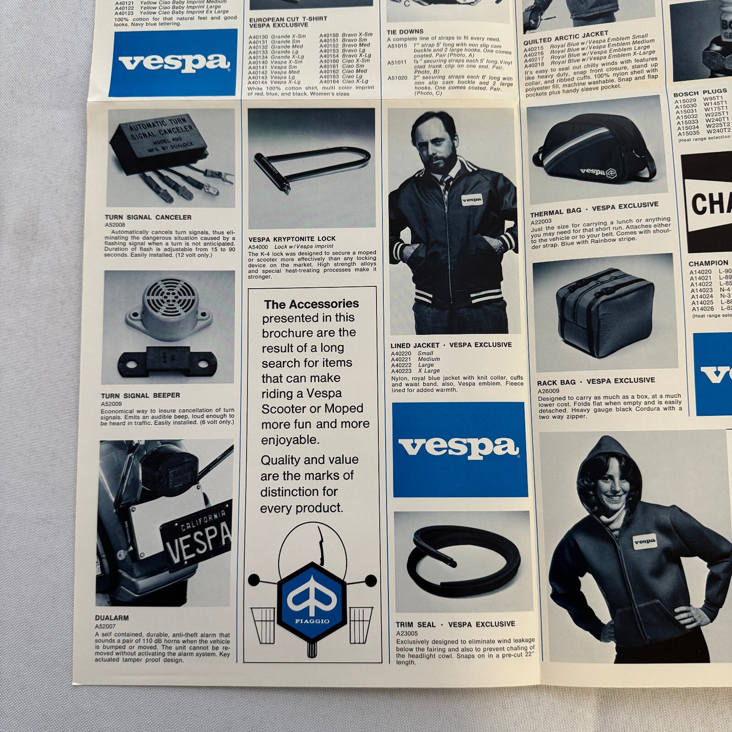 1980 Vespa Scooter and Moped ACCESSORIES Sales Brochure Catalog