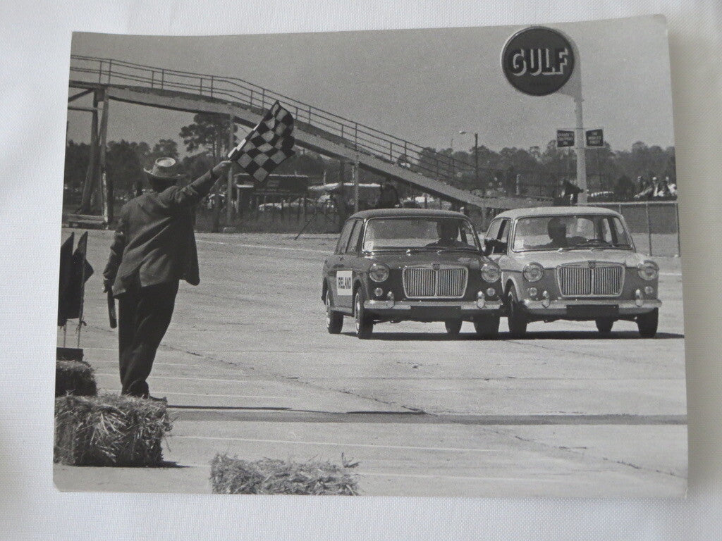 Vintage 1963 Morris Mini Minor Racing Photo Photograph Denise McLuggage Ireland 