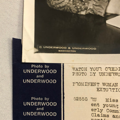 Press Photo Photograph Woman Arrested for Extorting Priest 1933 Underwood Photo
