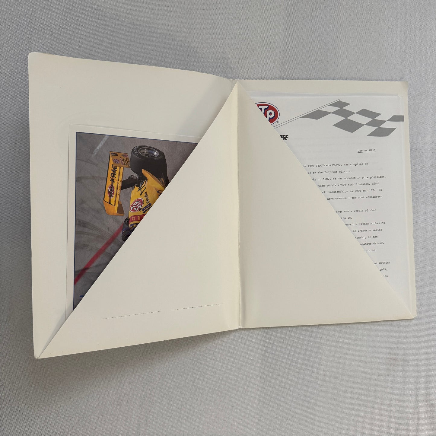 STP Racing Bobby Rahal Kraco Chevy Chevrolet CART PPG Racing Press Kit Brochure
