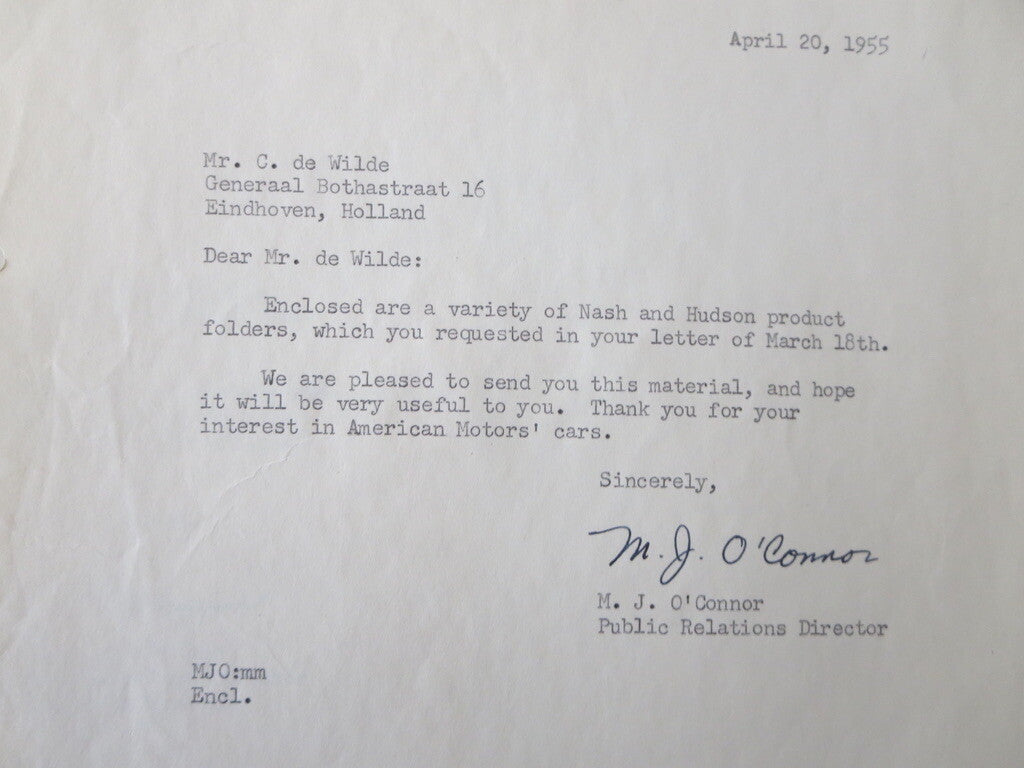 1949 - 1955 Nash Motors Car Company Letter Letterhead Document Lot of 8