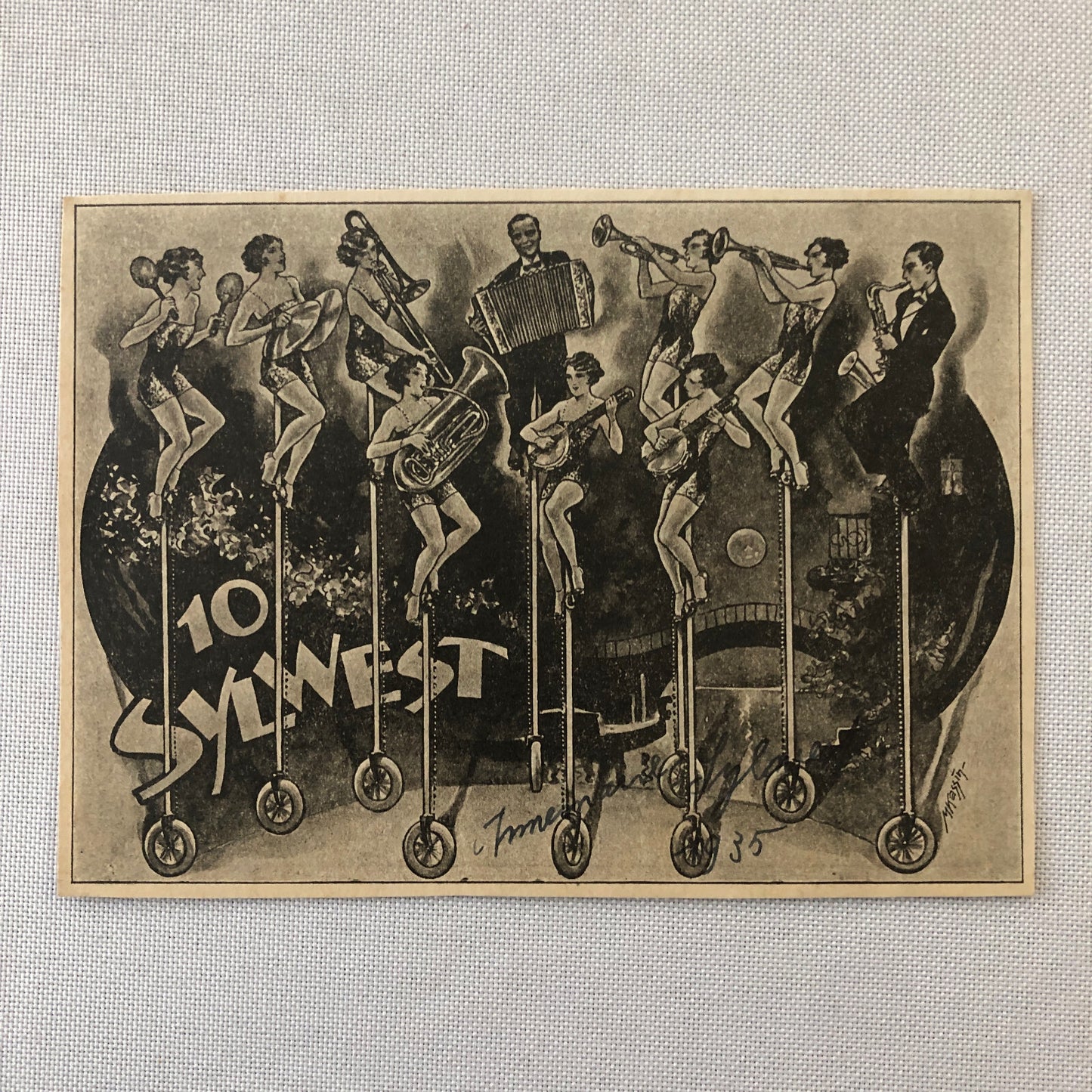 Circus Performer Troupe Act Postcard Post Card 10 Sylwest Unicycle Musician