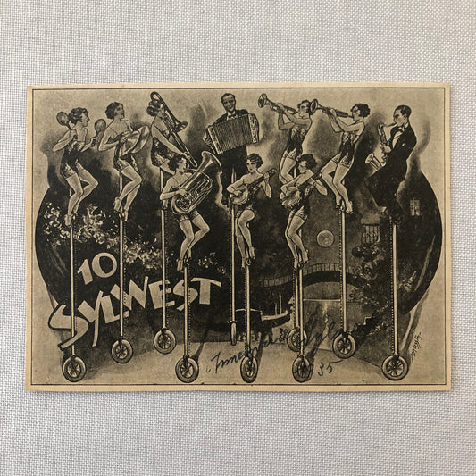 Circus Performer Troupe Act Postcard Post Card 10 Sylwest Unicycle Musician