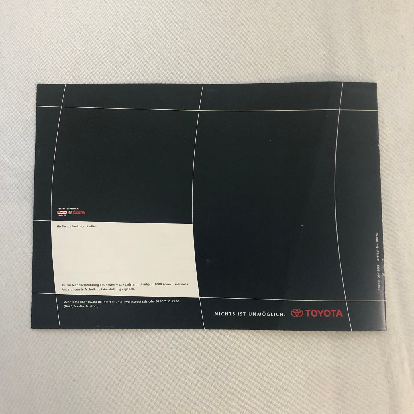 Toyota MR2 Roadster Car Sales Brochure Catalog Advertising GERMAN TEXT European