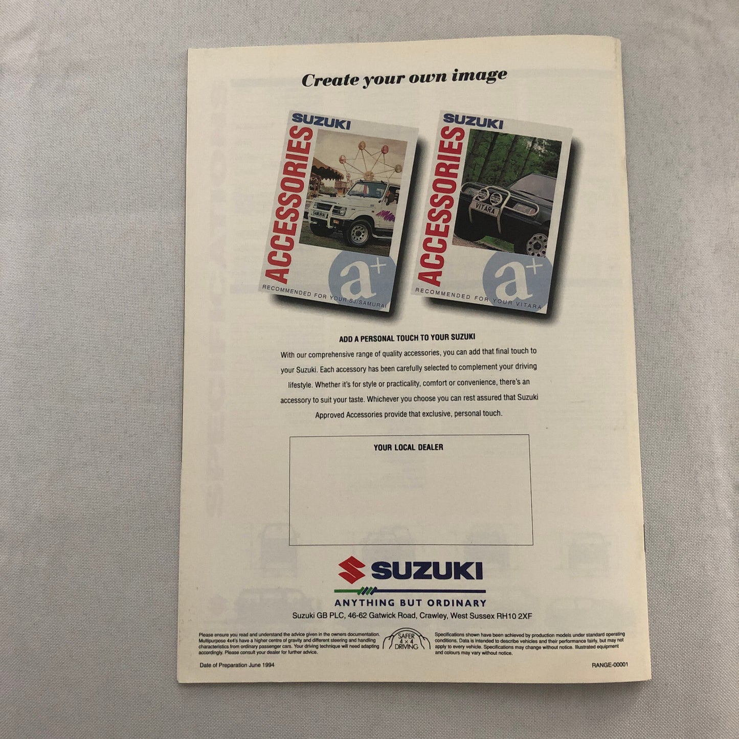 1994 Suzuki Sales Brochure Catalog Capuccino Vitara Swift Samurai Supercarry