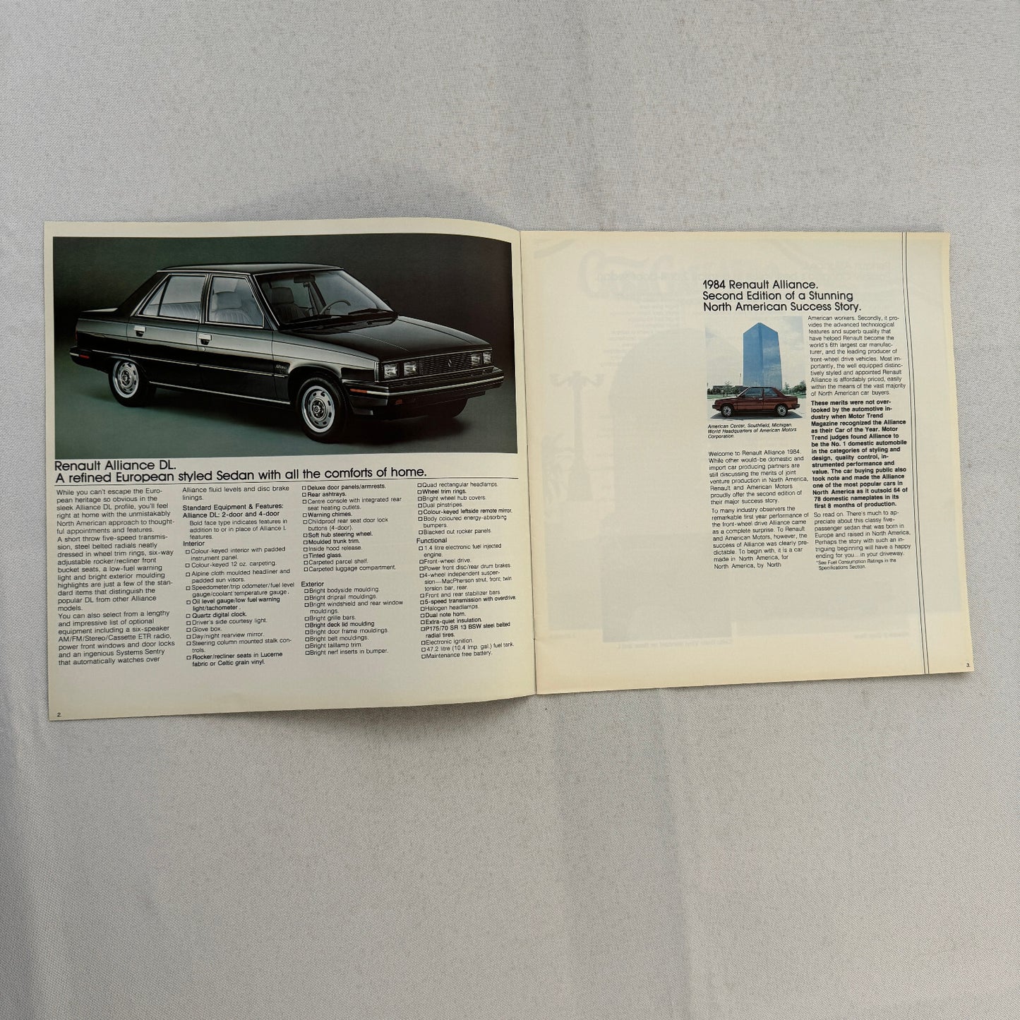 1984 Renault Alliance Car Sales Brochure Catalog Advertising Limited L DL