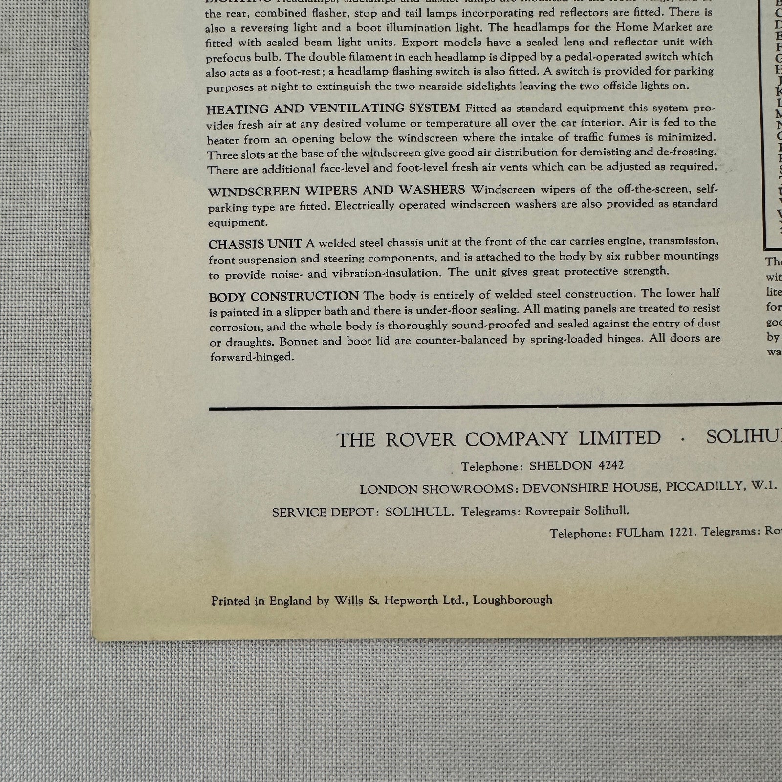 Rover 3 Litre Saloon Mark II and Coupe Sales Brochure Catalog Vintage