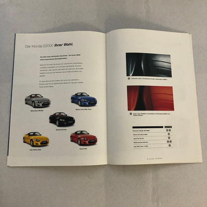 Honda S2000 Car Sales Brochure GERMAN Text European Market