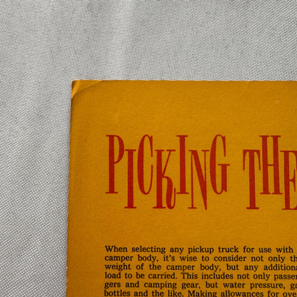 Vintage GMC Camper Sales Brochure Catalog Handi Bus Suburban Pickup Canadian