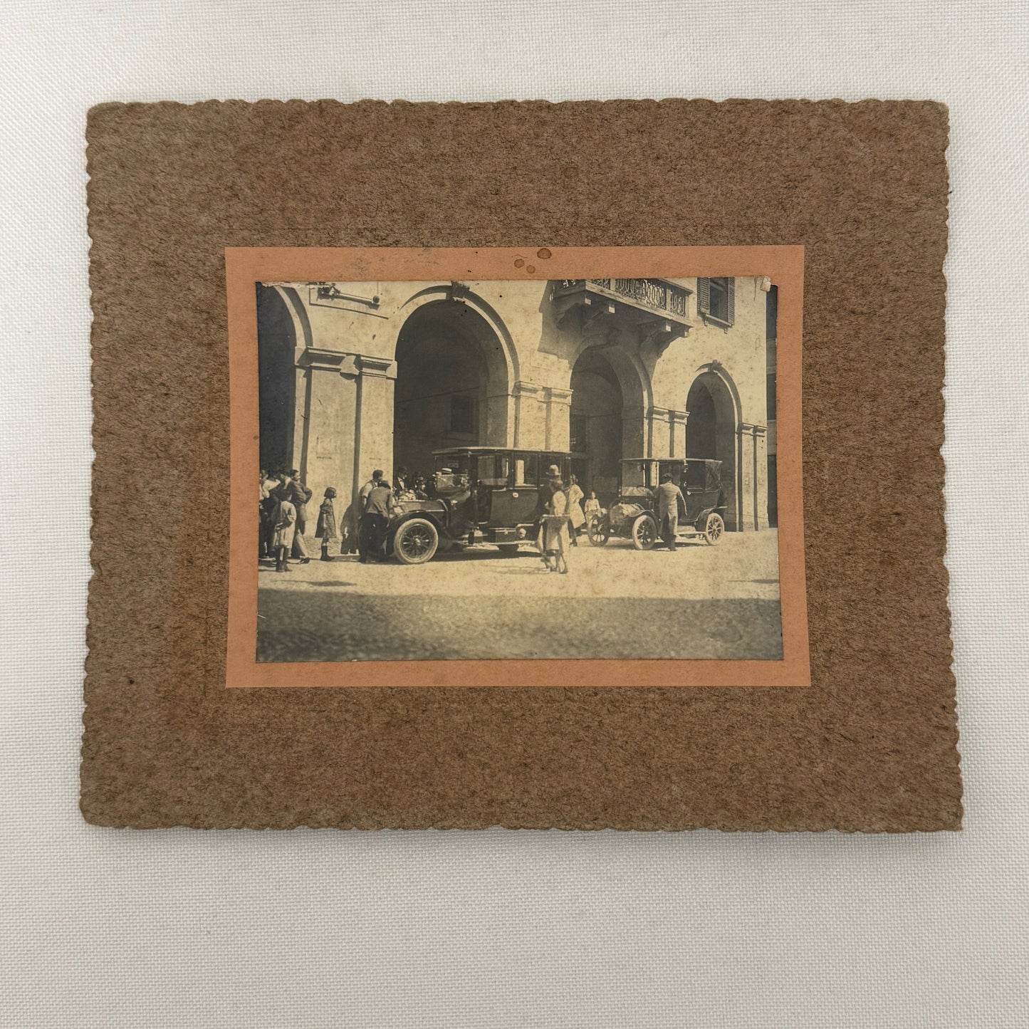 Vintage Photograph Photo People with Early Automobile Car