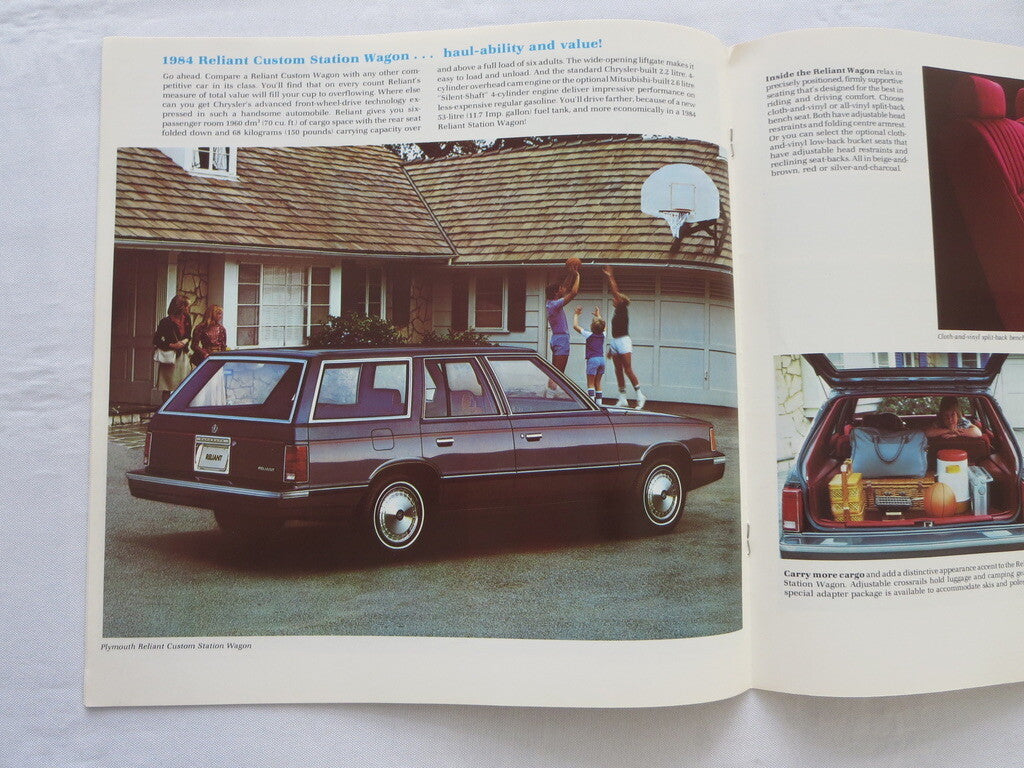 1984 Plymouth Reliant Sales Brochure Catalog Coupe Sedan Wagon 