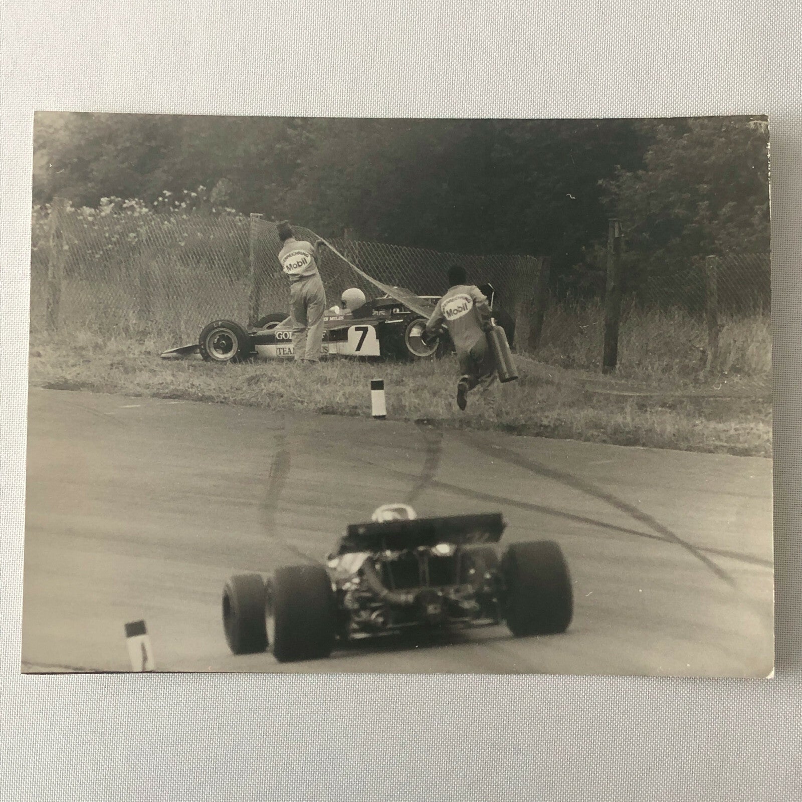 Vintage Racing Car Crash Photo Photograph Image - John Miles Lotus 