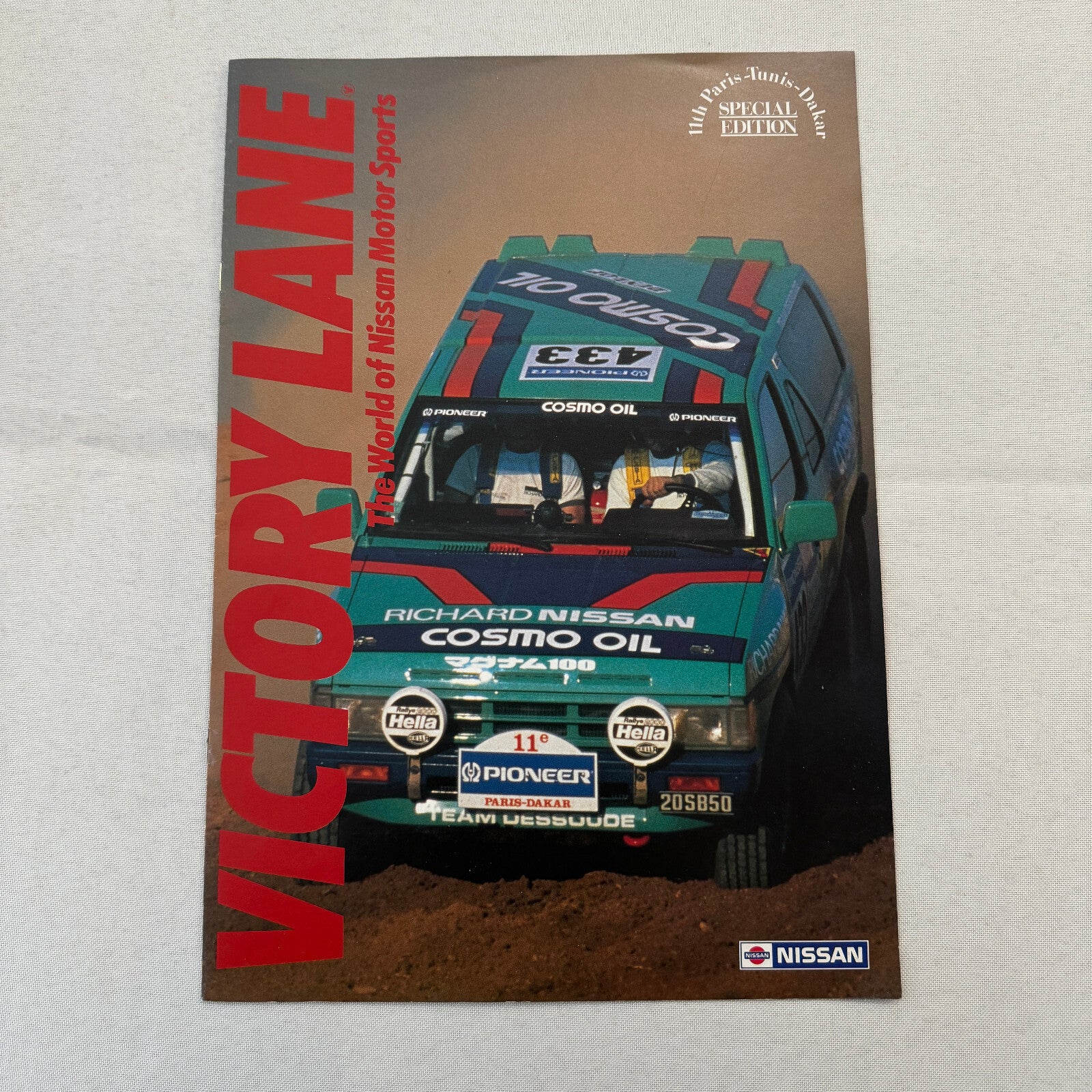1989 Nissan Motorsports Factory Magazine Brochure Paris Dakar Rally Rallye