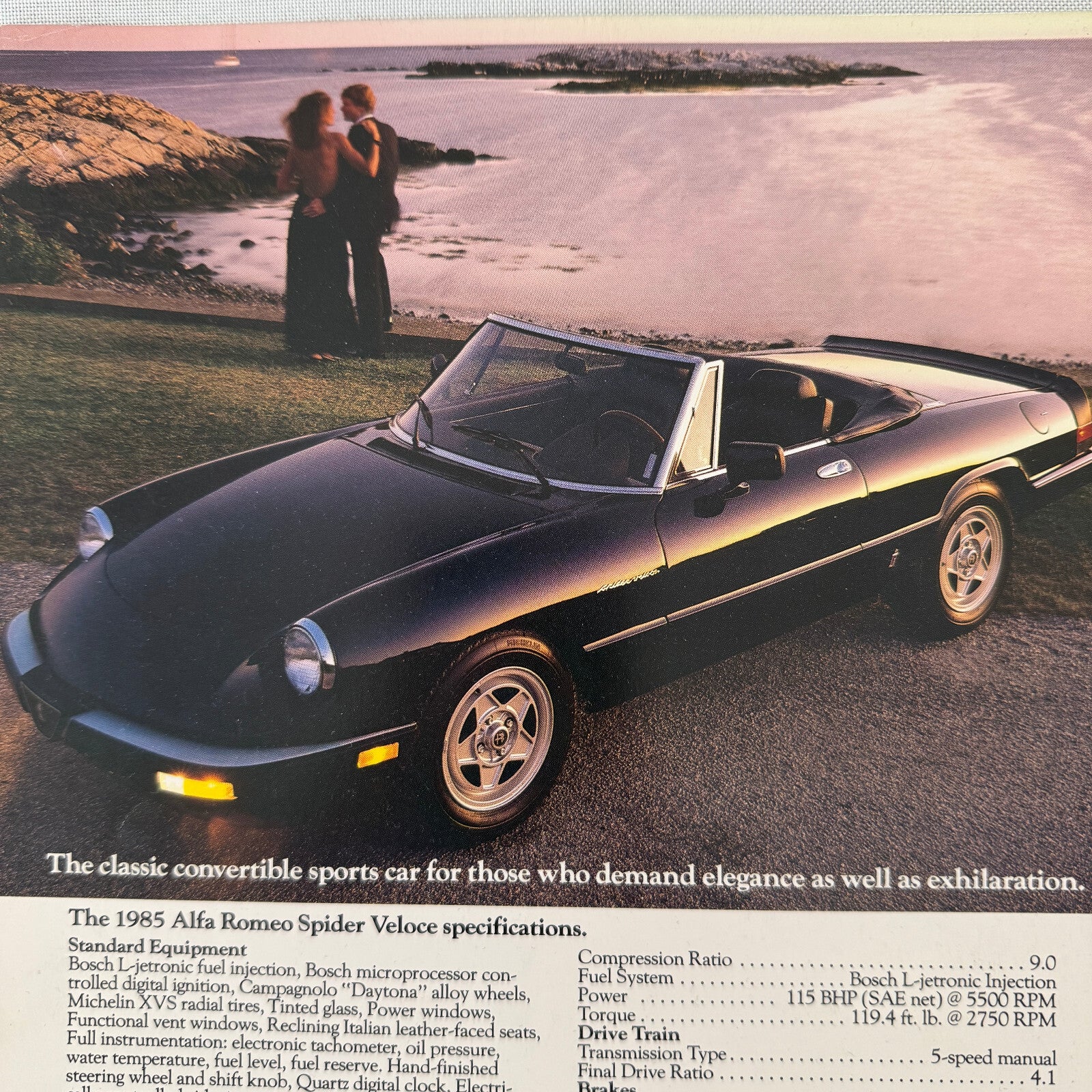 1985 Alfa Romeo Spider Veloce and GTV-6 2.5 Coupe Sales Sheet Brochure GTV 6