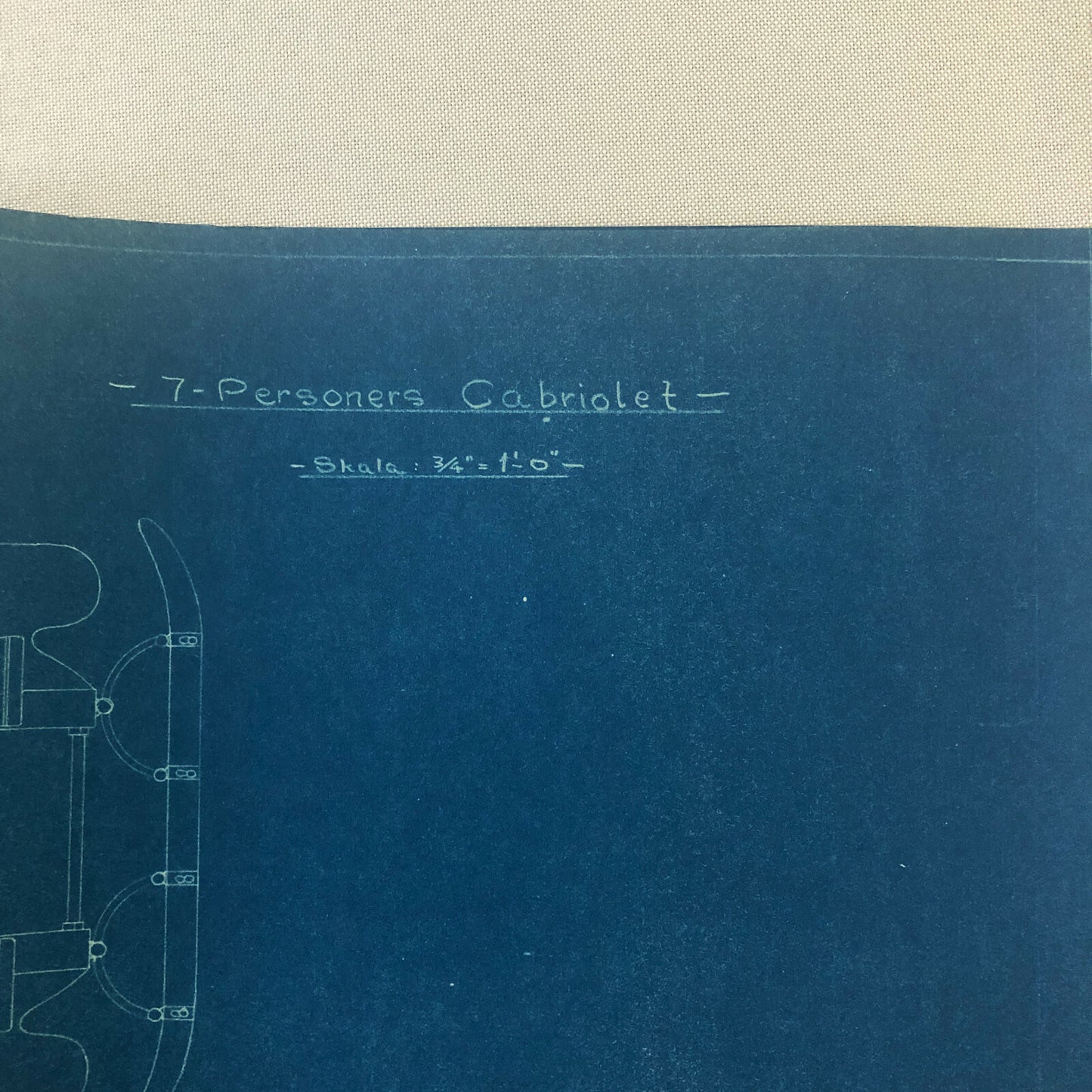 1930 Coachbuilder Car Design Blueprint Rendering Blue Print Cabriolet Body Style