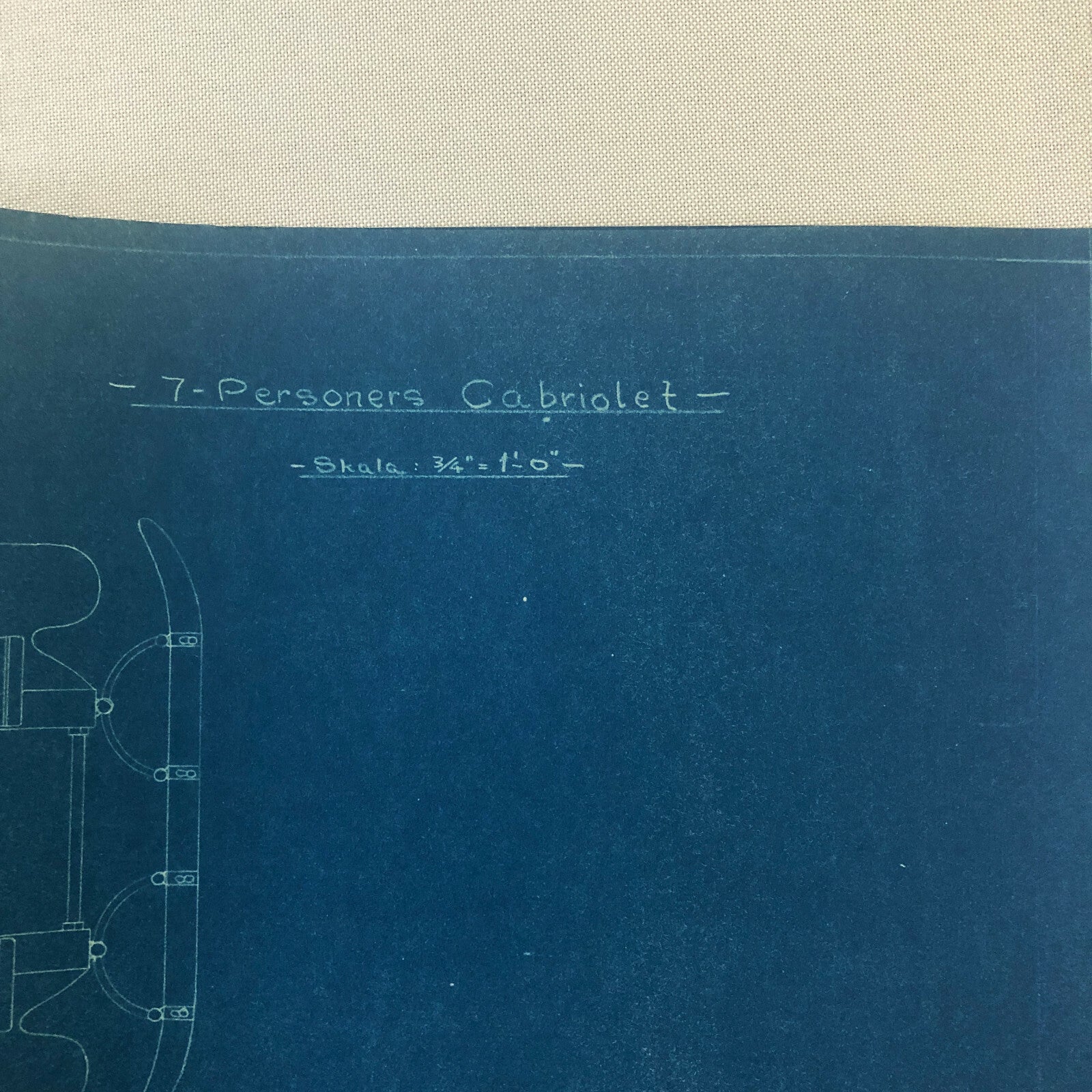 1930 Coachbuilder Car Design Blueprint Rendering Blue Print Cabriolet Body Style