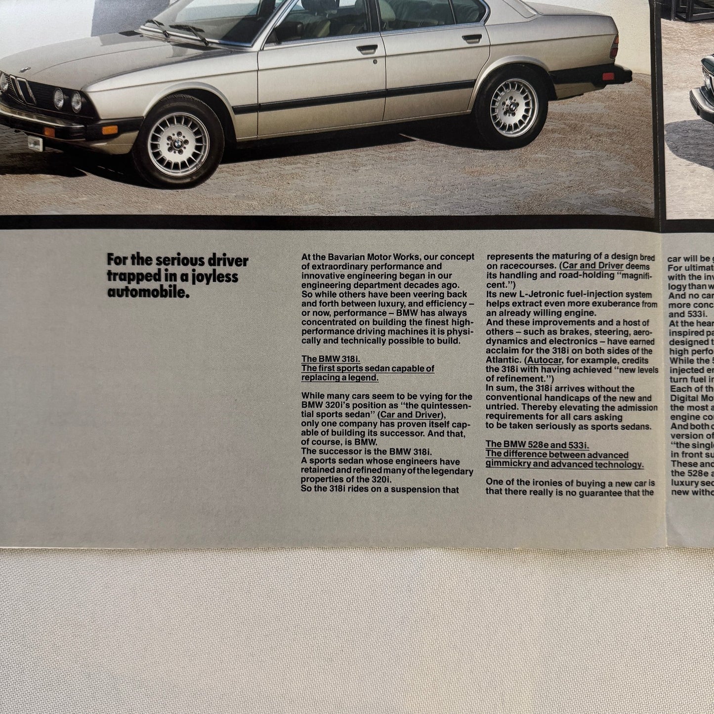 1983 BMW Sales Brochure Catalog 318i 528e 533i 633 CSi 733i 633CSi
