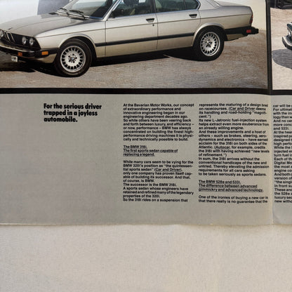 1983 BMW Sales Brochure Catalog 318i 528e 533i 633 CSi 733i 633CSi