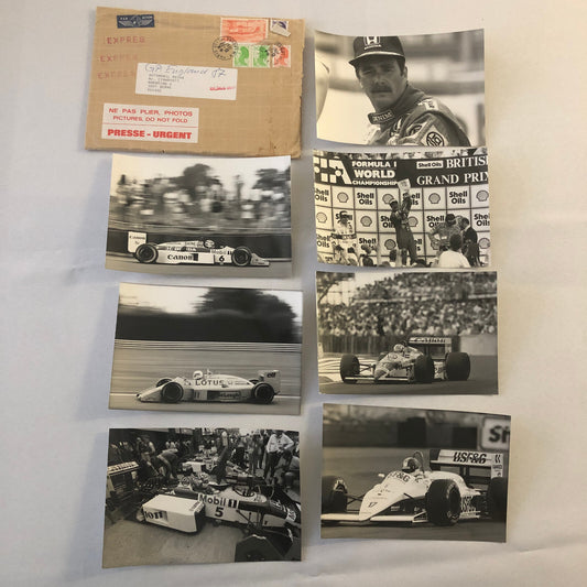 1987 Formula One F1 Racing Photo Lot of 7 Nigel Mansell Lotus Honda Car +
