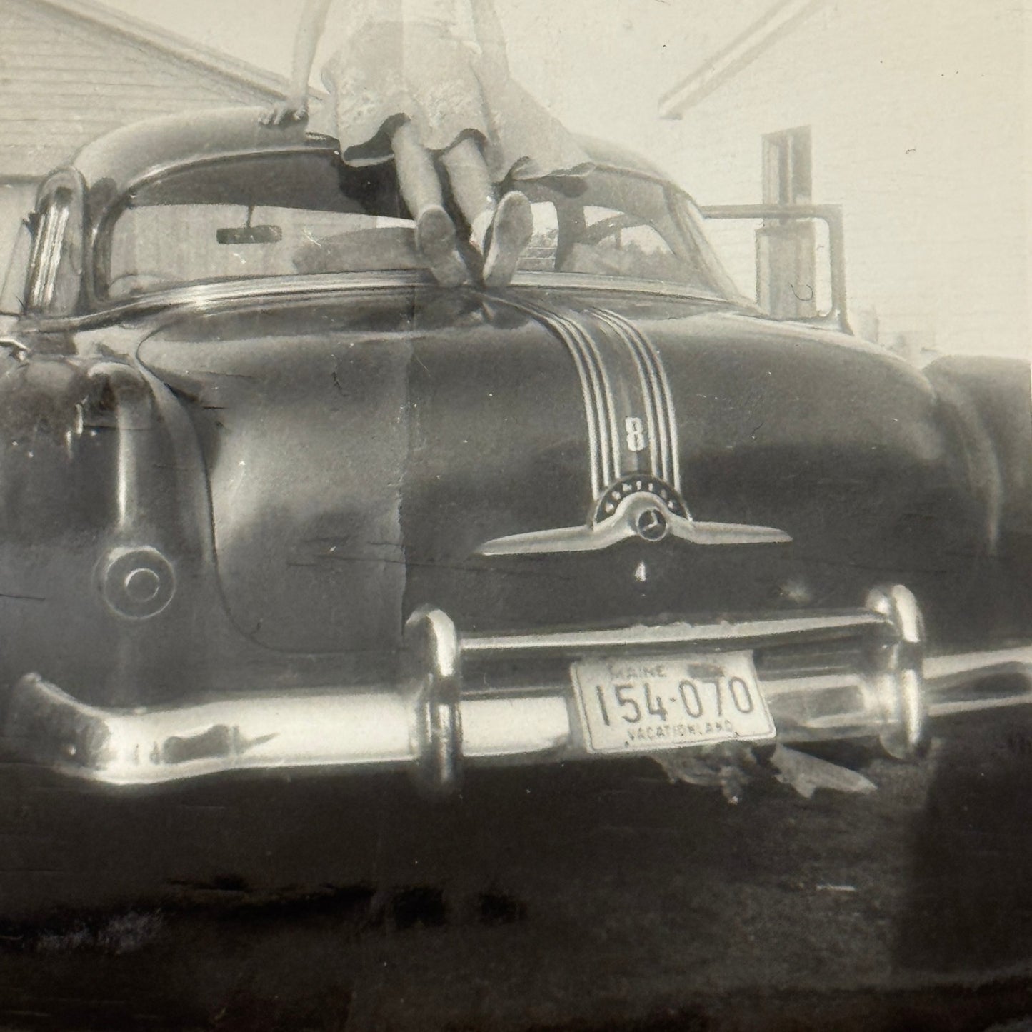 Vintage Pontiac Eight Car Photo Photograph Print Snapshot Pontiac 8 Woman Girl