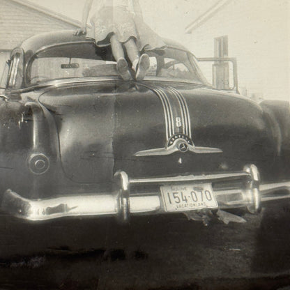 Vintage Pontiac Eight Car Photo Photograph Print Snapshot Pontiac 8 Woman Girl
