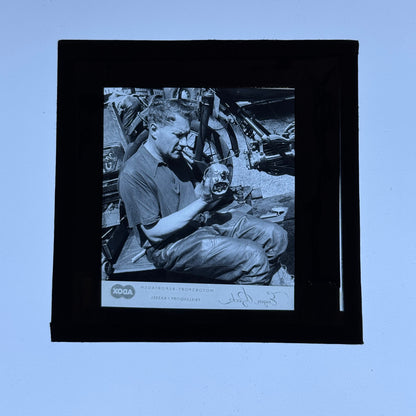 Antique Glass Plate Lantern Slide Motorcycle Sidecar Racing Hein Thorn Prikker