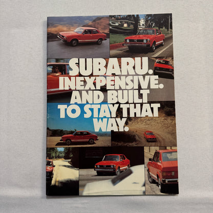 Vintage Subaru Car Sales Brochure Catalog Brat DL GF Coupe Sedan Station Wagon