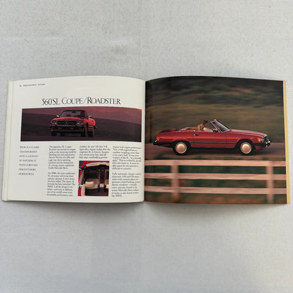 1986 Mercedes Benz Car Sales Brochure Catalog 560SL 560SEC 190D 190E 300D 300E +