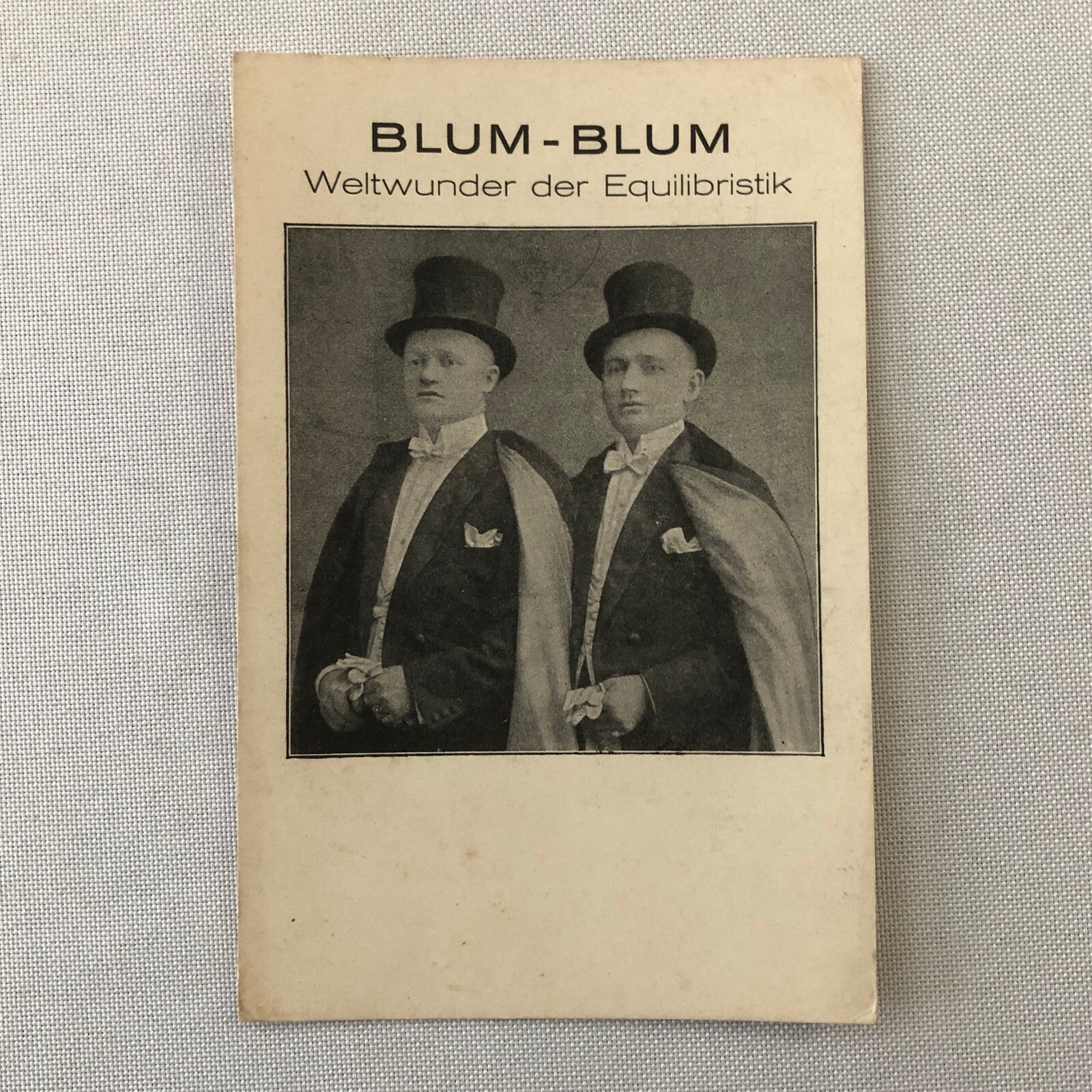 Circus Balancing Act Equilibristic Blum and Blum German Postcard Post Card