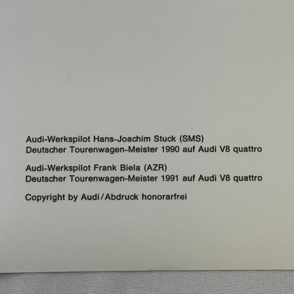 Audi V8 Quattro Racing Press Photo Hans Joachim Stuck Frank Biela