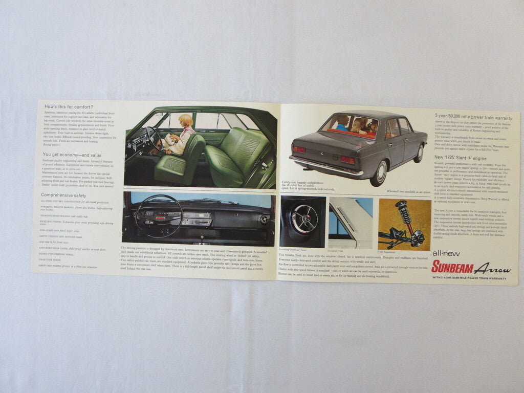 1960s Sunbeam Arrow Sales Brochure Advertising Rootes 