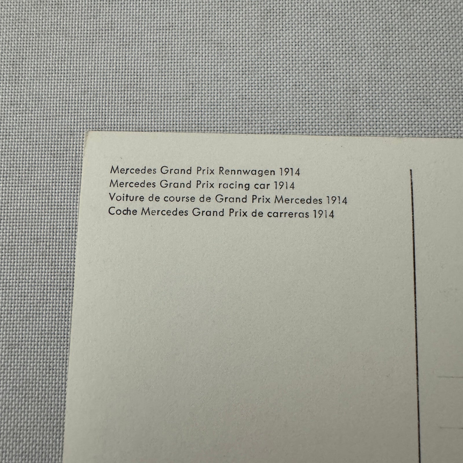 1914 Mercedes Benz Grand Prix Racing Car Factory Photo Postcard Post Card