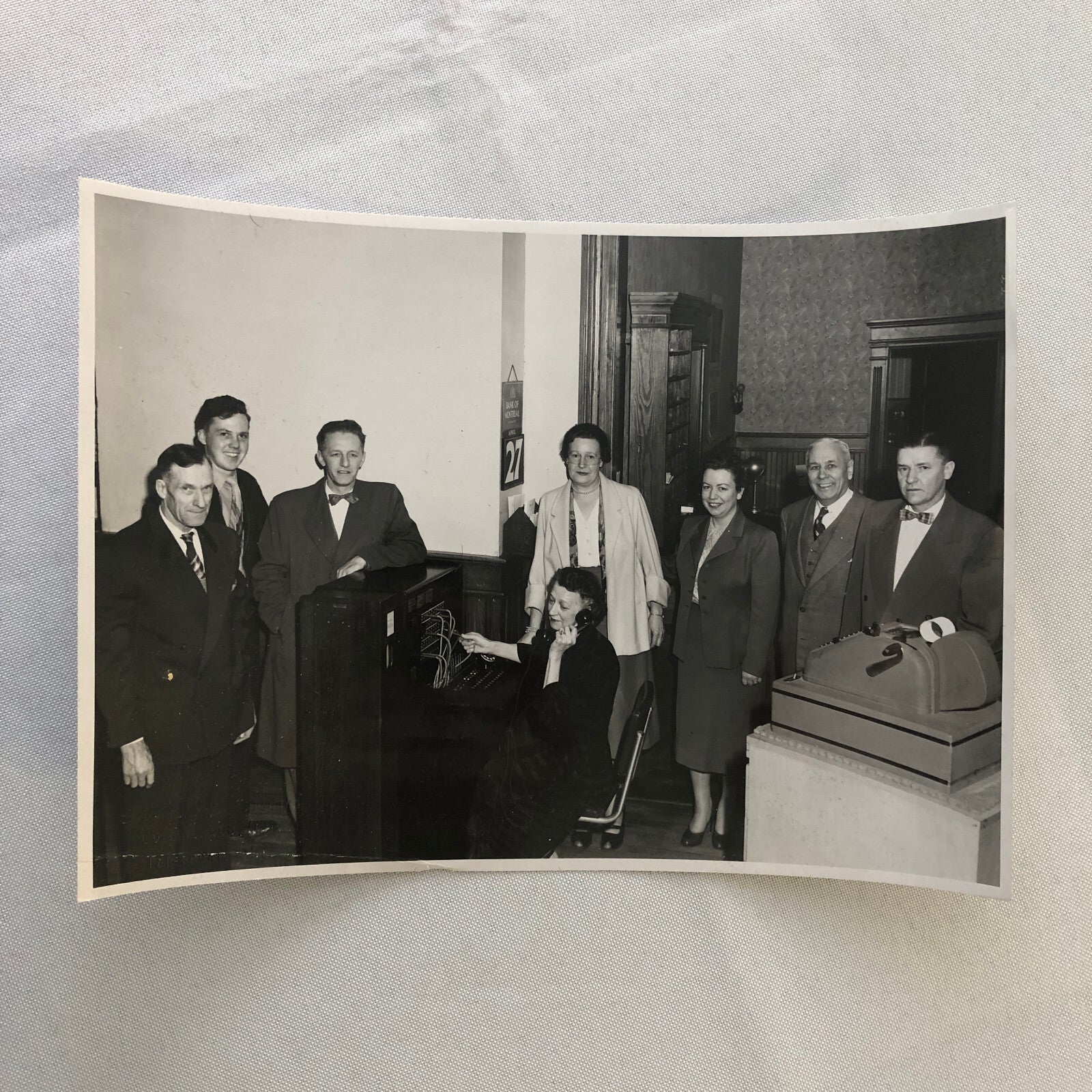 Vintage Photo Photograph Telephone Switchboard Machine Office Workers