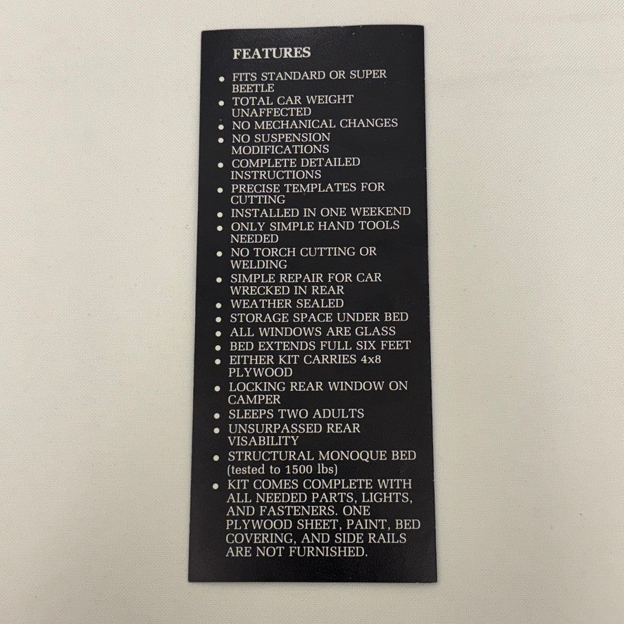 Vintage Kit Car Brochure Domus Flatback Volkswagen Beetle Pickup Conversion VW