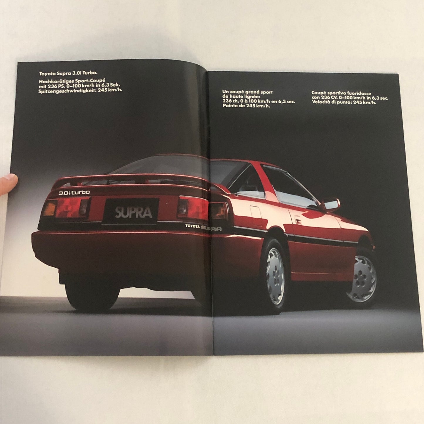 Vintage Toyota Supra Turbo Sales Brochure Catalog French German Italian Text