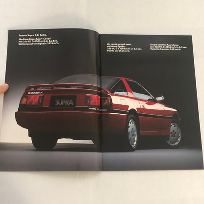 Vintage Toyota Supra Turbo Sales Brochure Catalog French German Italian Text